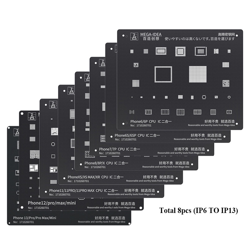 Khuôn Thép Màu Đen Làm Chip IC CPU IC Cho iPhone 11 12 13 Pro X XS MAX XR 8 7 6S PLUS 6