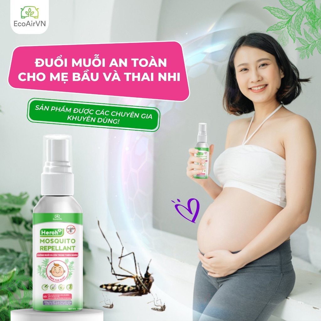 Xịt chống muỗi và côn trùng Mosquito Repellant EcoAirVn LifetechGroup dung tích 100ml