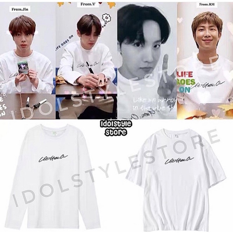 (Tặng ảnh BTS)Áo BTS Life Goes On cộc và dài tay