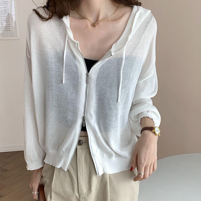 [LININ] Áo Khoác Cardigan Dáng Rộng Mỏng Chống Nắng Chống Tia Cực Tím Có Dây Kéo Đôi Kích Thước Lớn Phong Cách Mới Mùa Hè Cho Nữ