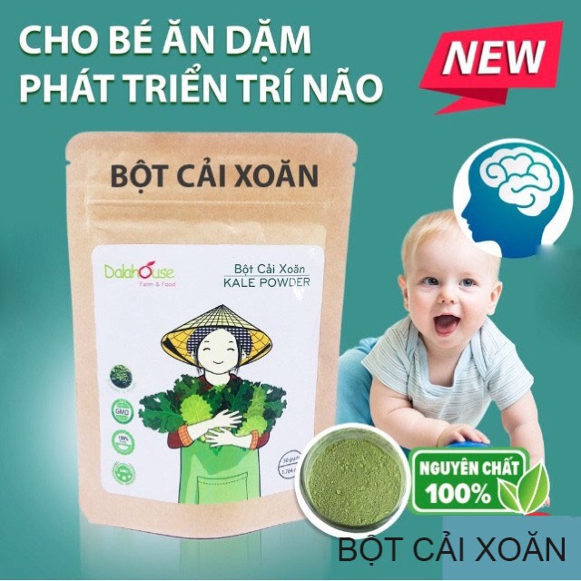 Dalahouse - Bột cải kale(xoăn) sấy lạnh 50gr - Date: 10/2022 - Nhà Hữu Cơ