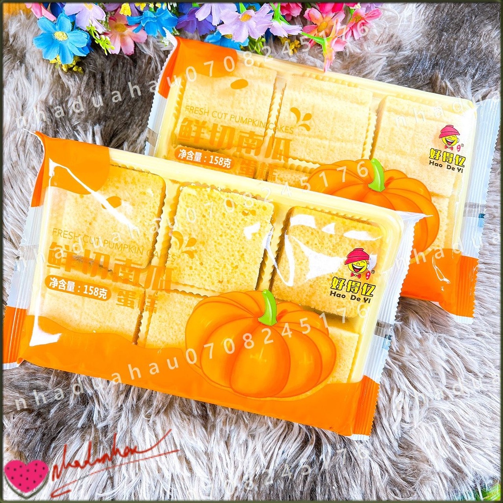 Bánh bông lan tươi phomai/nho khô Laobeilings Hongkong gói lớn 6 cái 168gam