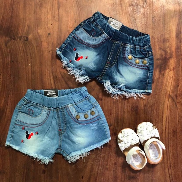 quần jeans đùi bé gái