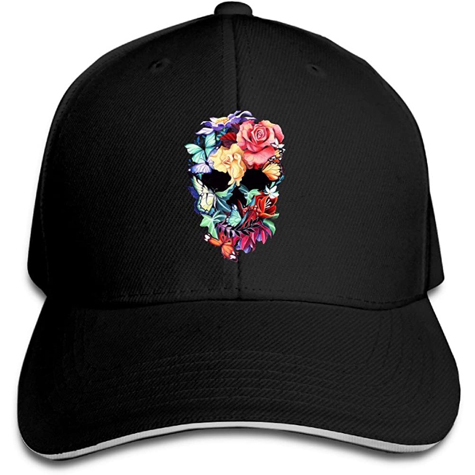 Nón Snapback Hoạ Tiết Đầu Lâu Và Hoa Phong Cách Thời Trang 2022