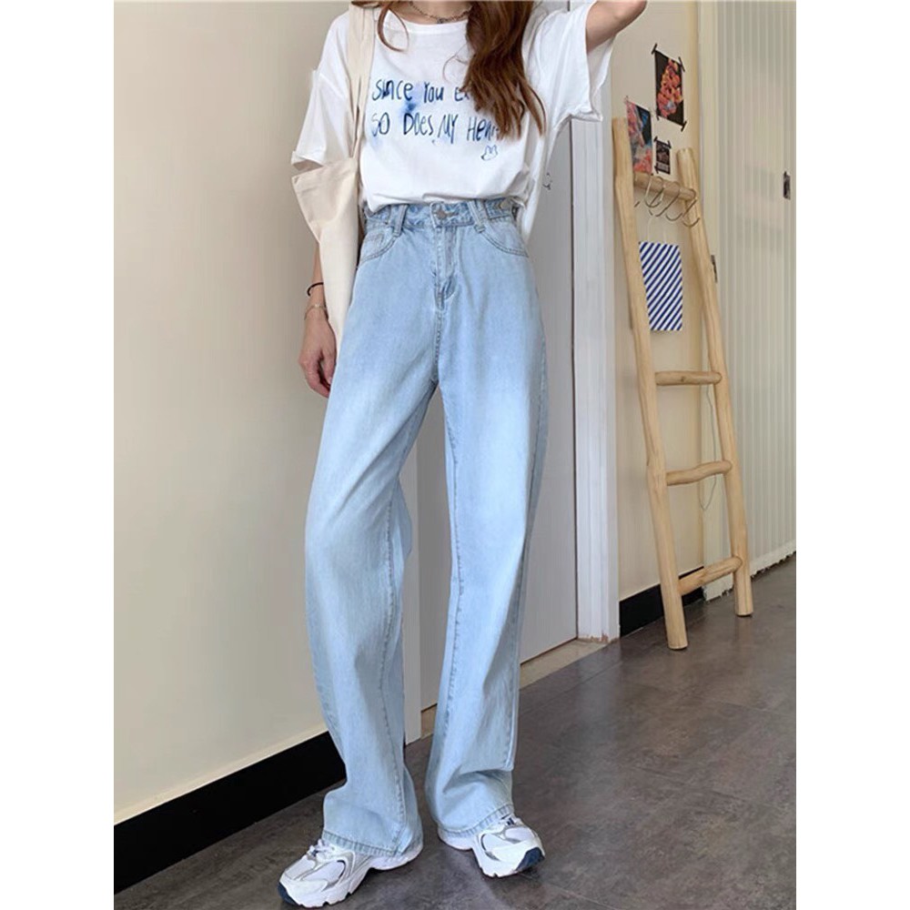 Quần Jean Ống Rộng SIMPLE JEAN Nút Gài 2 Bên BK