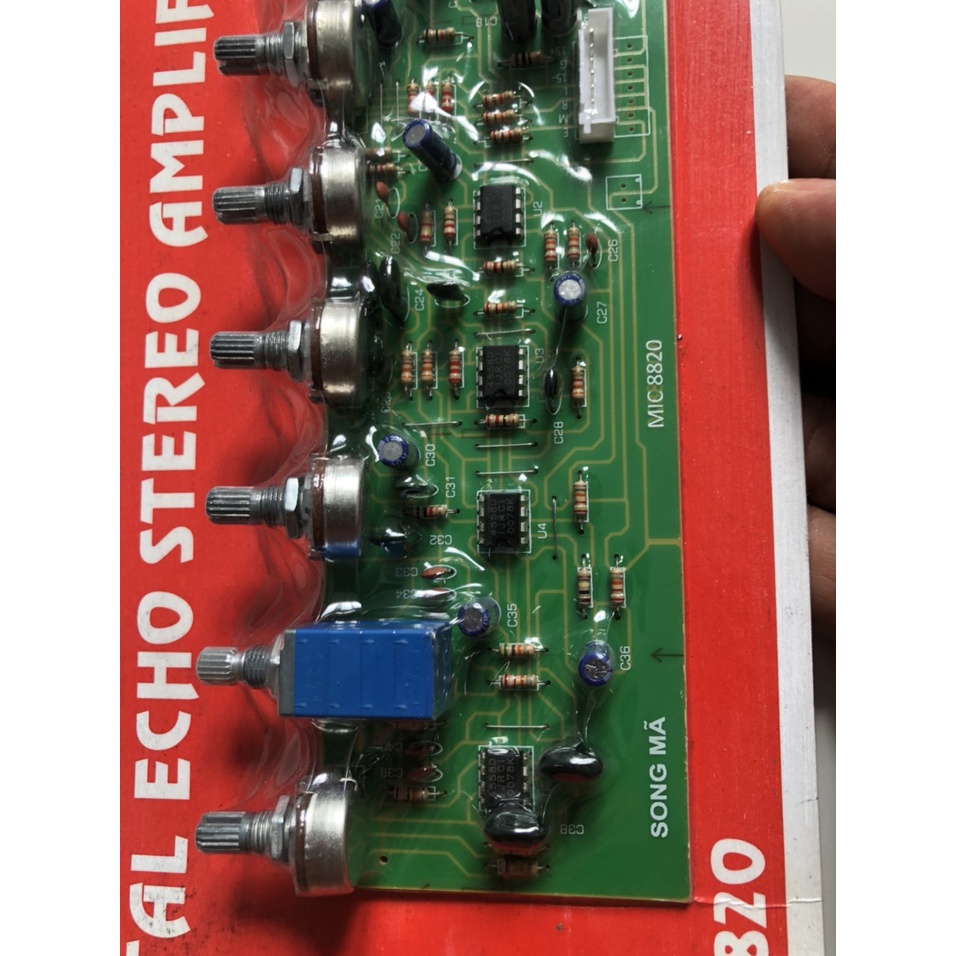BO MẠCH AMPLY MIC 8 VOLUME CHỐNG HÚ MIC-8820- SONG MÃ
