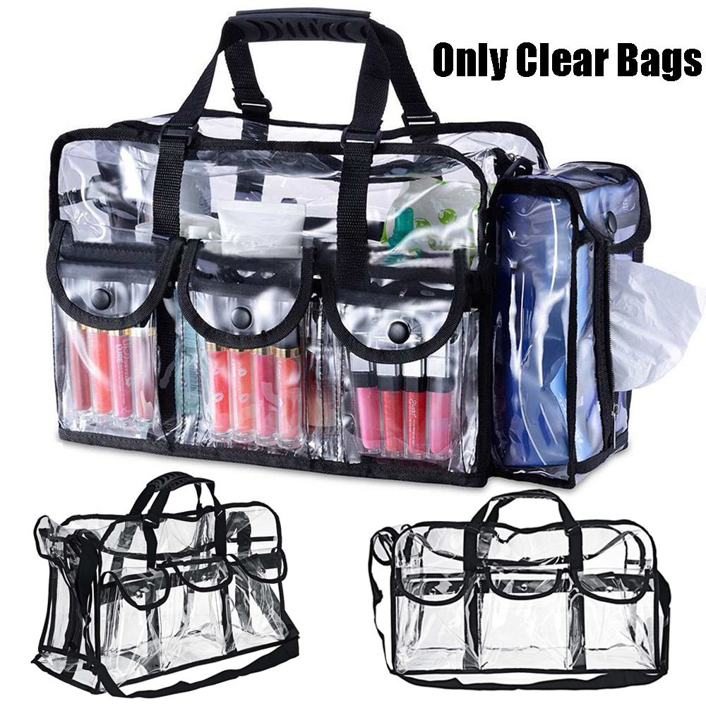 [Hàng mới về] Túi xách tay bằng nhựa pvc chống nước thời trang dành cho nữ chứa dụng cụ trang điểm/ mỹ phẩm