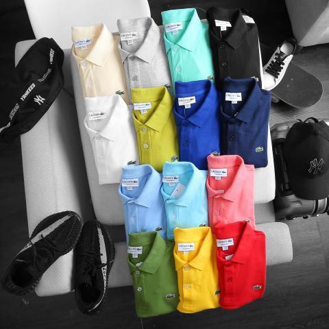 Áo thun nam La cot tay ngắn cổ trụ mẫu trơn chất liệu cá sấu 4 chiều chuẩn hãng QA Store