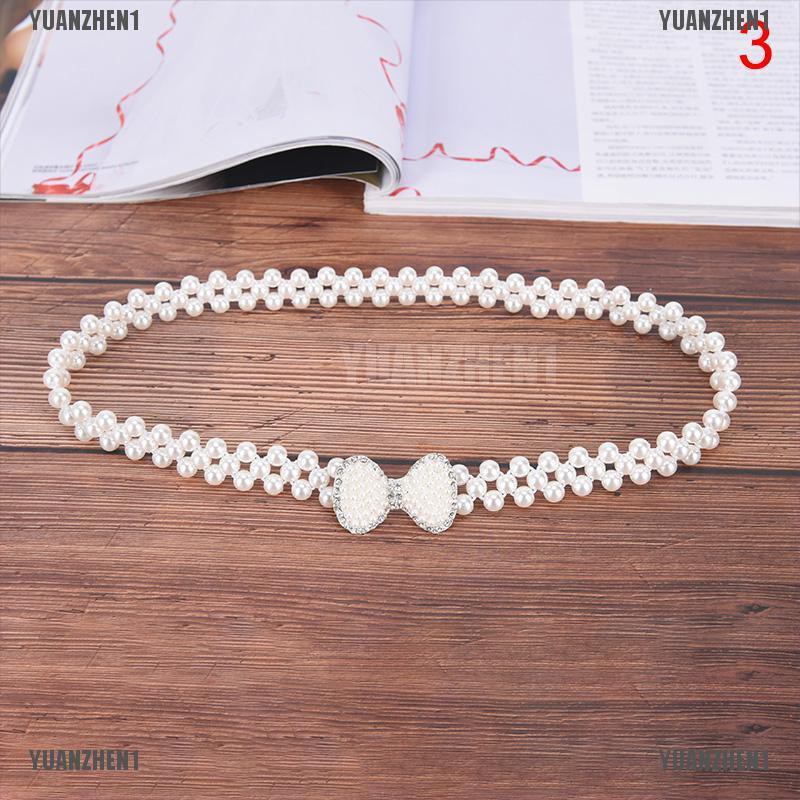 [YUANZHEN1] Thắt Lưng Chuỗi Hạt Ngọc Trai Pha Lê Và Hoa Co Giãn Cho Nữ