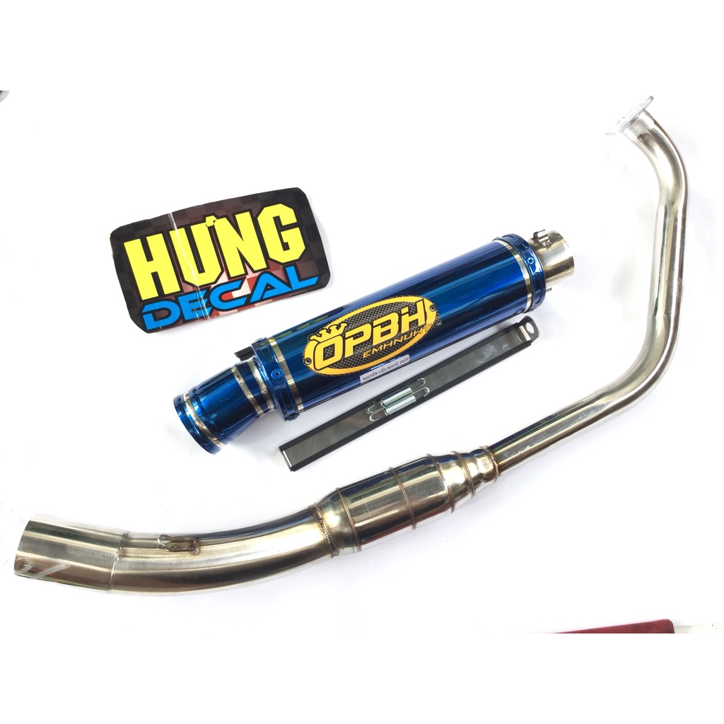 Pô OBPH XANH FULL cổ bầu hơi inox exciter, winer, sonic, raider, satria, gsx, tfx, fz, cbr, r15,...