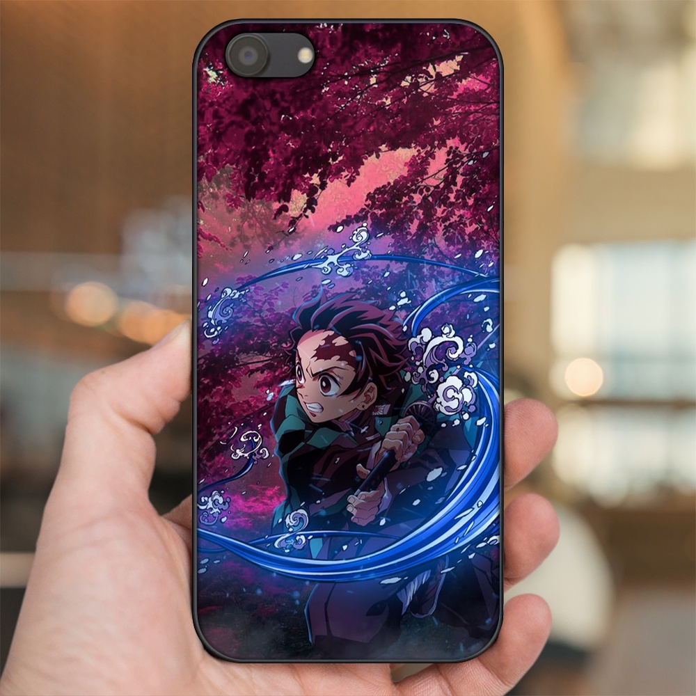 Ốp lưng Oppo A83 viền đen in hình Tanjiro Kimetsu No Yaiba