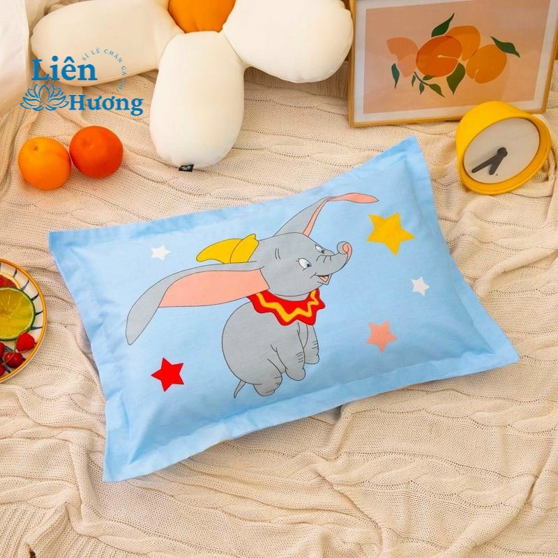 Gối trẻ em cotton thoáng mát thấm hút mồ hôi, gối cho bé đi học mẫu giáo mầm non kích thước 30x50cm