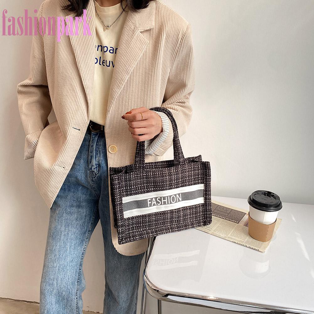 (Fas) Women Fashion Letters Pattern Handbag Cloth Printed Ladies Underarm Bag