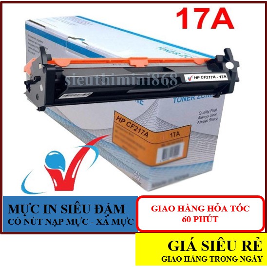 GIAO TRONG NGÀY💥Hộp Mực 17A (Có chip) - HP m102a, m102w, m130a , m130fn, m130fw, m130nw - Cartridge CF217A