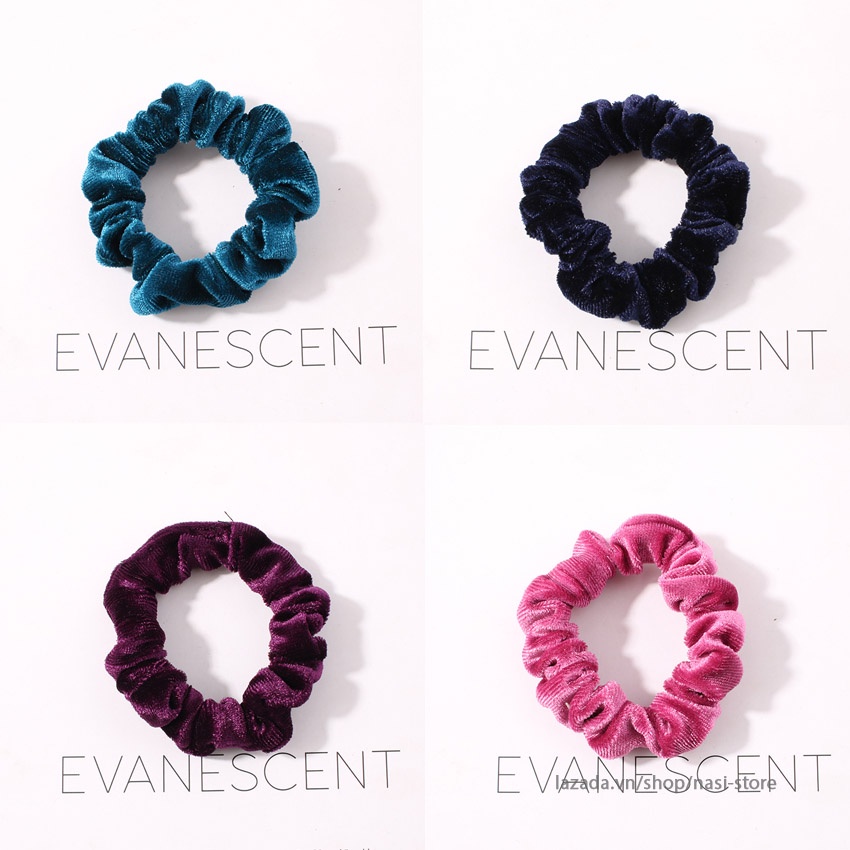 Dây buộc tóc nữ vải nhung - Set 10 dây cột tóc dễ thương, bền đẹp - NASI Store