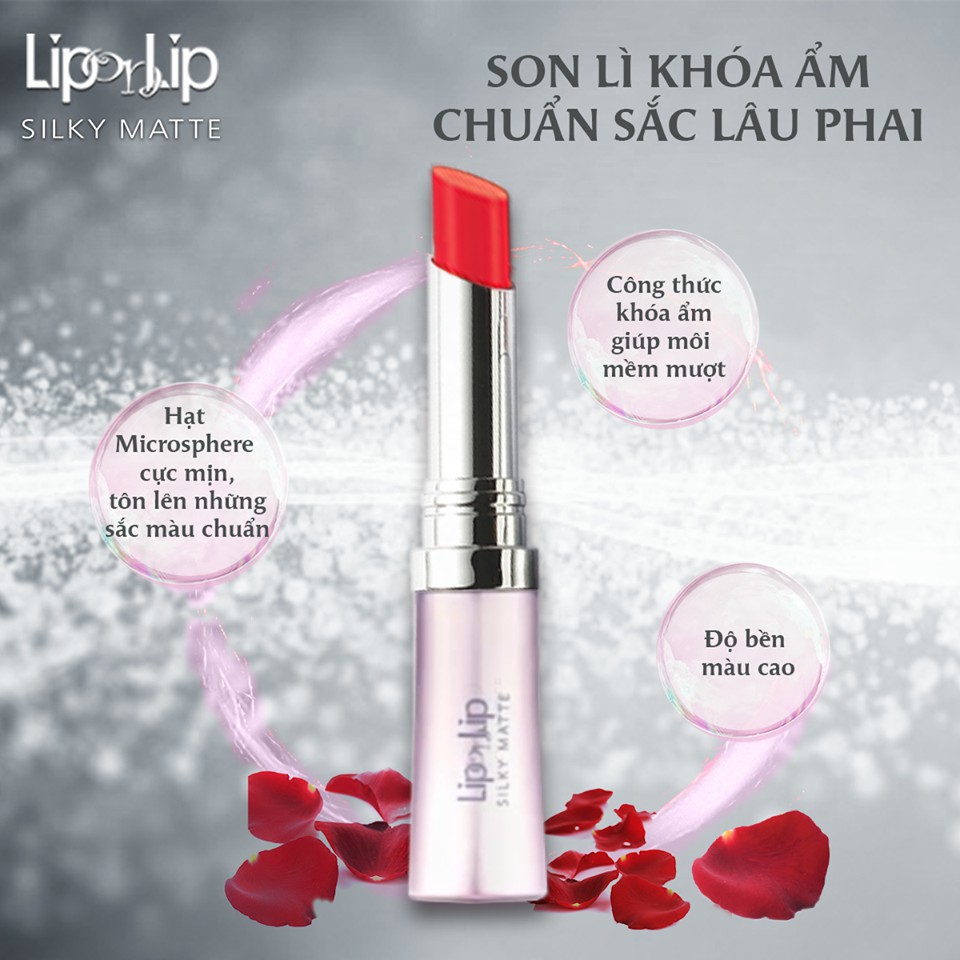 [TẶNG GIÁ ĐỠ ĐT] Son lì siêu mịn dưỡng tối ưu Lip On Lip Silky Matte 2,2g