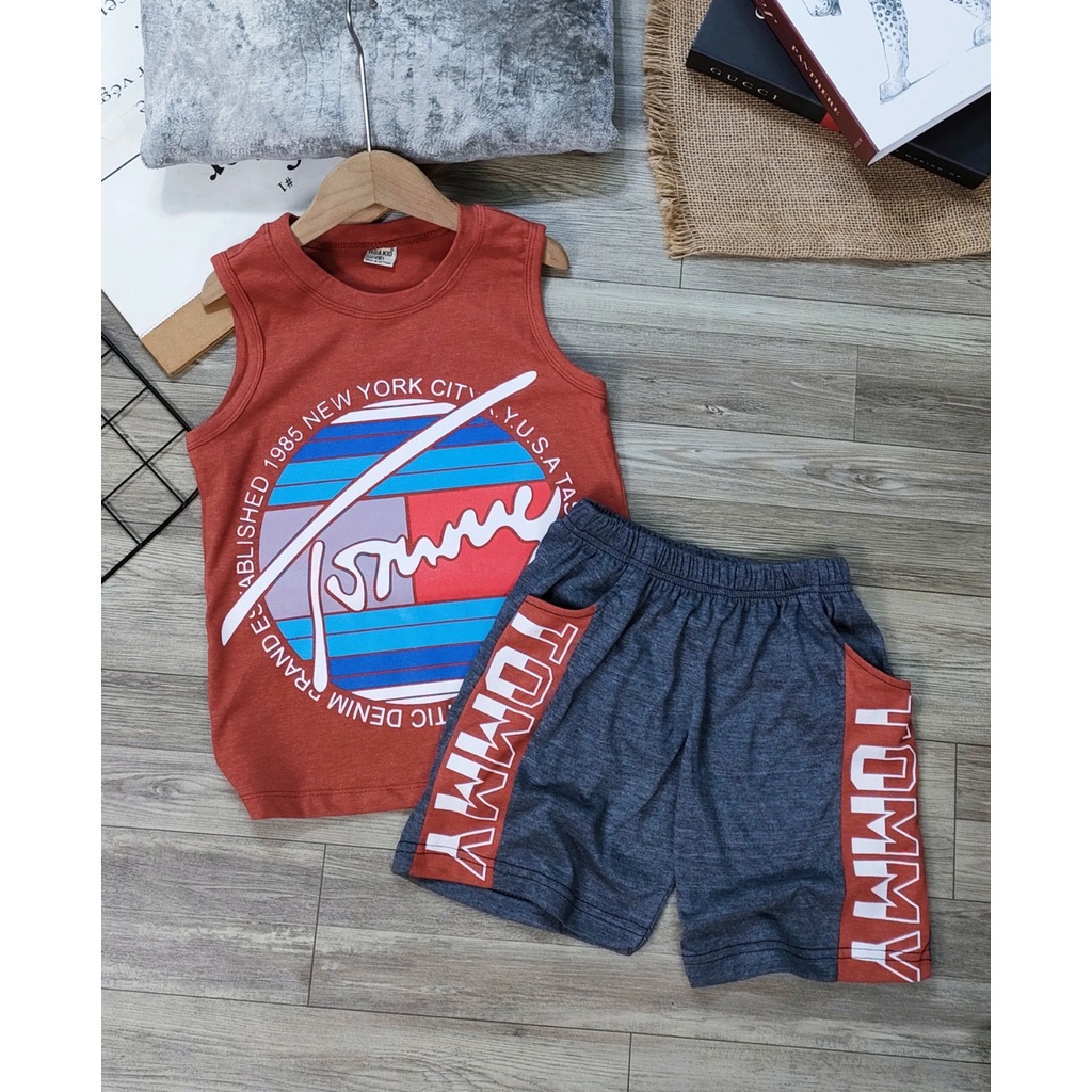 {18-40KG} BỘ BA LỖ Size Đại cotton cho bé trai