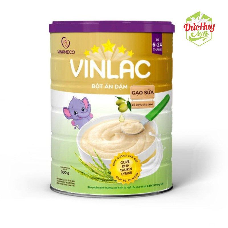 Bột ăn dặm Vinlac Lon 300g đủ các vị