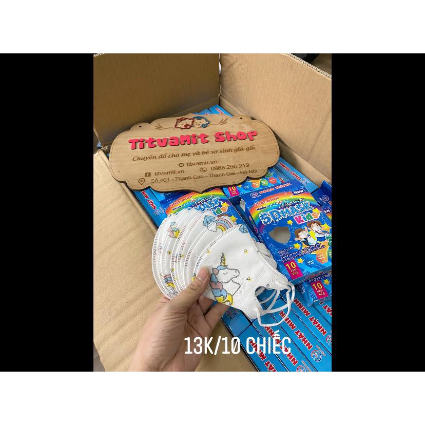 Combo Set 10 Khẩu trang 5d mask cho bé, khẩu trang cho trẻ sơ sinh