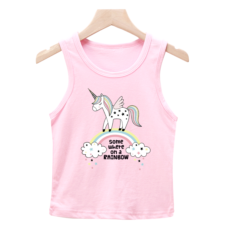 Áo Tank Top Chất Cotton Hoạ Tiết Kỳ Lân Cho Bé Gái (8 Màu) 90-140cm