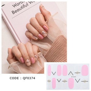 Miếng dán móng tay Silicon - Nail Wraps (14 miếng dán khô)