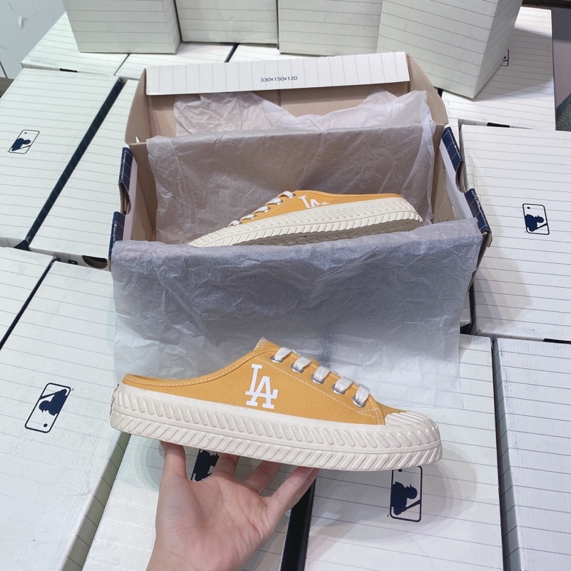 Giày thể thao Sneaker MLB Mule Đạp gót Playball Origin màu Vàng