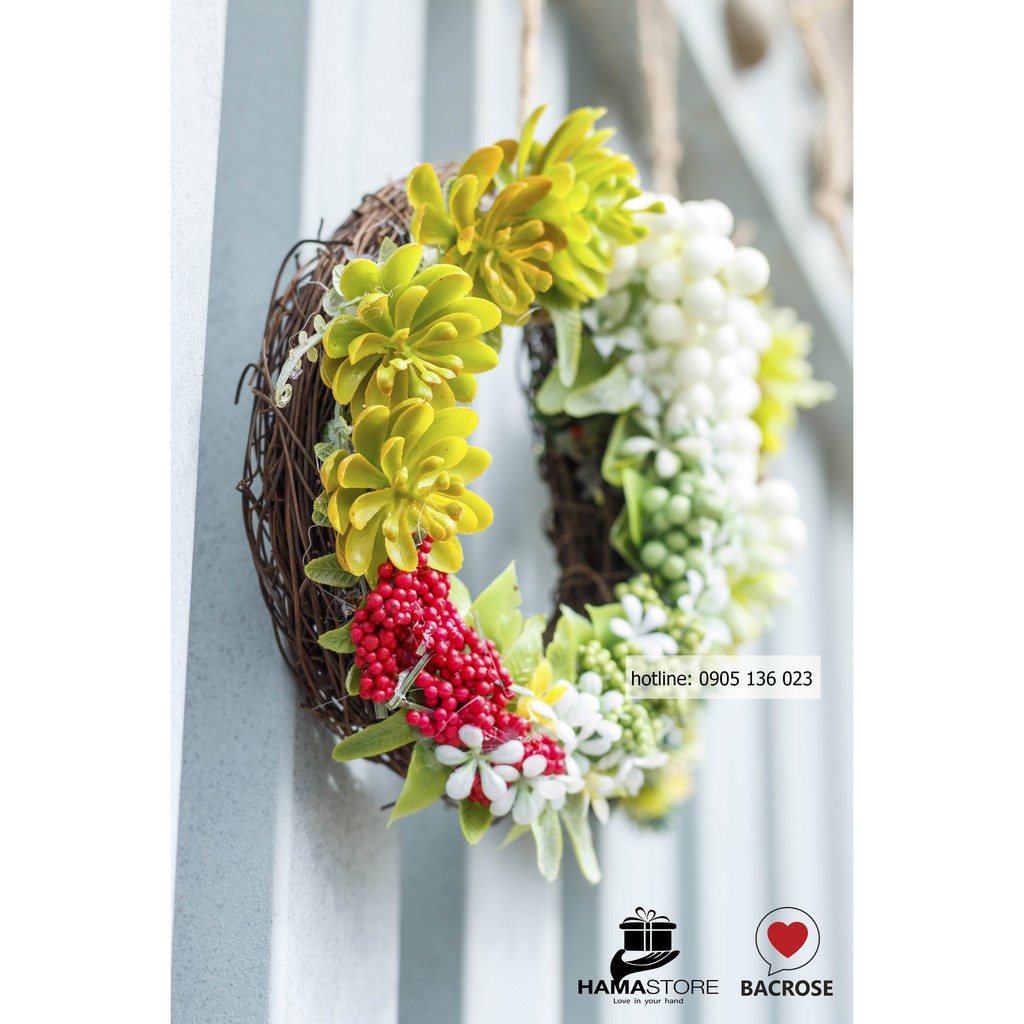 VÒNG TREO CỬA TẾT NGUYÊN ĐÁN NHÂM DẦN 2022 VỚI 2 VÒNG NGUYỆT QUẾ NHỎ