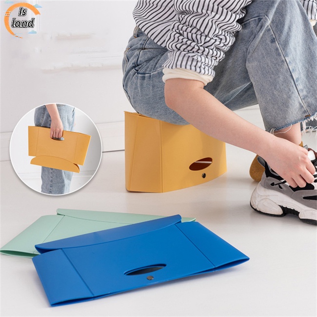 IS Outdoor Convenient Folding  Stool Mini Lightweight Portable Handle Design Comfortable Curved Surface Low Chair