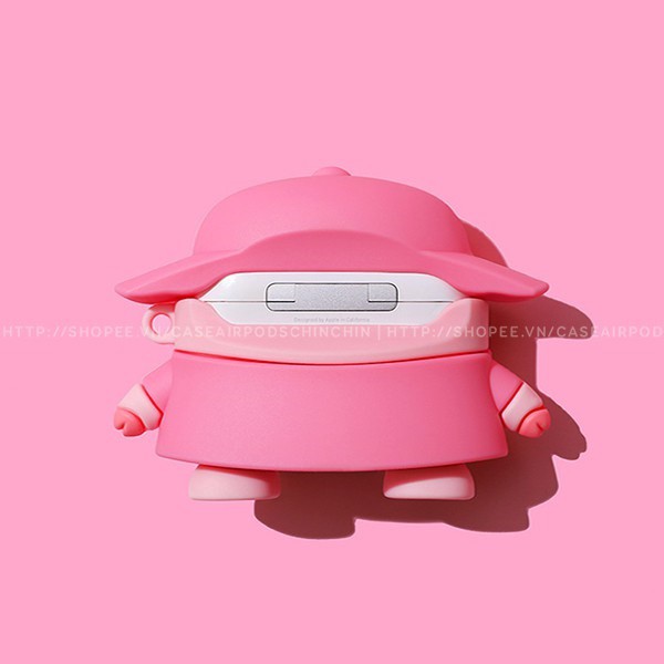 Airpods 2 Case 🐷FREESHIP🐷 Vỏ Đựng Tai Nghe Airpods 1 2 - Heo Con Mũ Rơm Chất Liệu Silicon Cao Cấp Cực Xinh