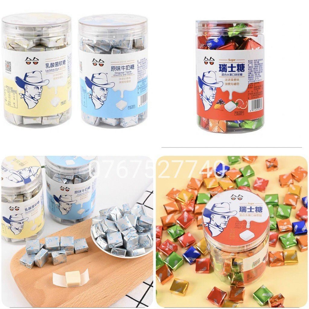 KẸO SỮA CHUA ÔNG GIÀ NỘI ĐỊA ĐÀI LOAN- HŨ 300G - ĂN VẶT -SIÊU NGON