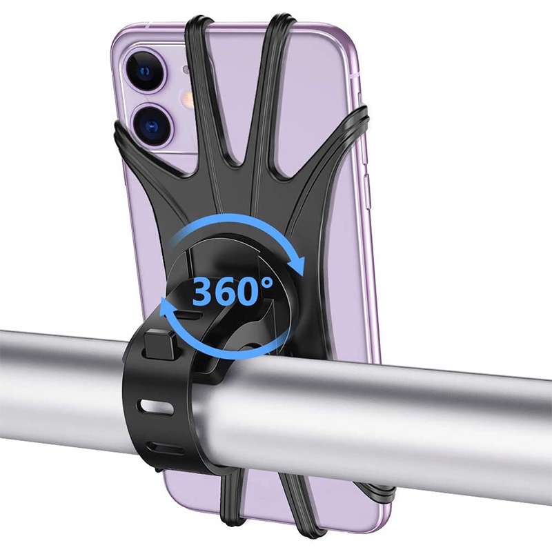 Giá đỡ điện thoại MOSOWORLD bằng silicon xoay 360 độ cho xe mô tô