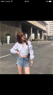 Áo Kiểu Cổ V Phối Ren