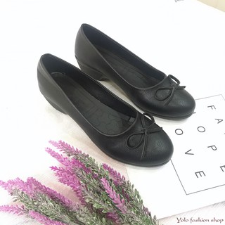 M24_Giày cao gót nữ công sở da lì gót vuông đế 4cm hàng VNXK cao cấp