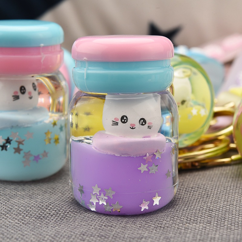 Móc Khóa Hình Chai Sữa Chua Nổi Bằng acrylic