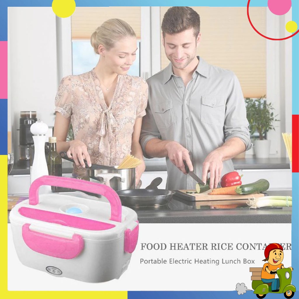 Hộp Cơm Hâm Hộp Cơm Hâm Nóng Ruột INOX 304 Cắm Điện 1.2L Có Quai Xách Tiện Lợi, An Toàn Vệ Sinh Tặng Kèm Muỗng