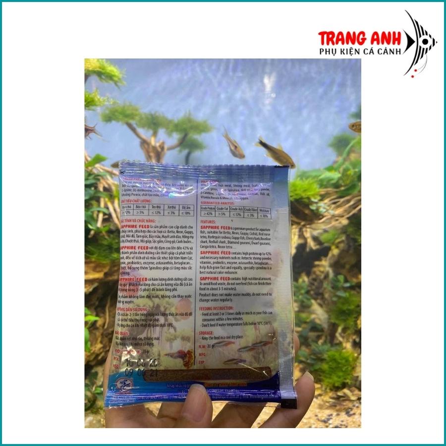 Thức ăn cá thủy sinh Sapphire Feed, hạt mịn giúp cá nhanh lớn, lên màu đẹp, sạch nước