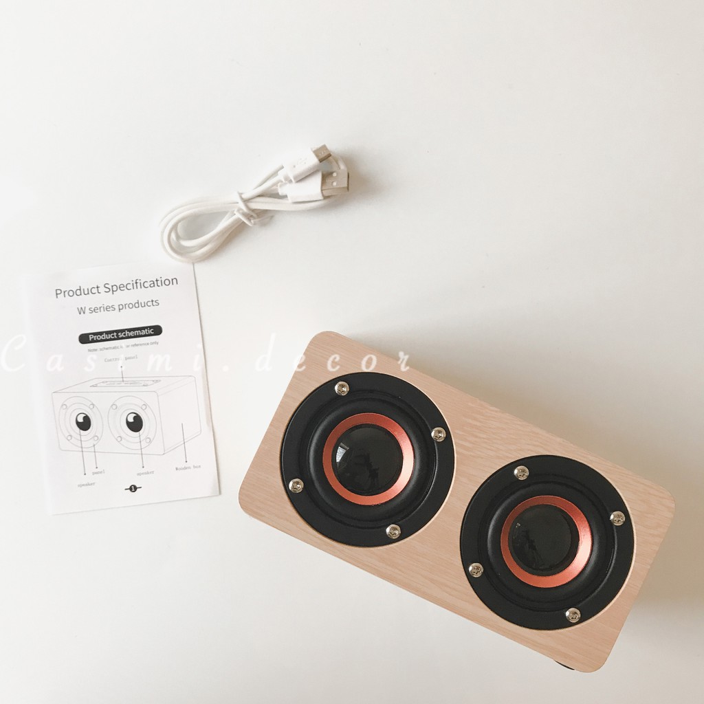 [FOLLOW US GIẢM 40K] Loa nghe nhạc mini speaker bằng bluetooth chất liệu giả gỗ nhỏ gọn dễ dàng di chuyển Casimi decor