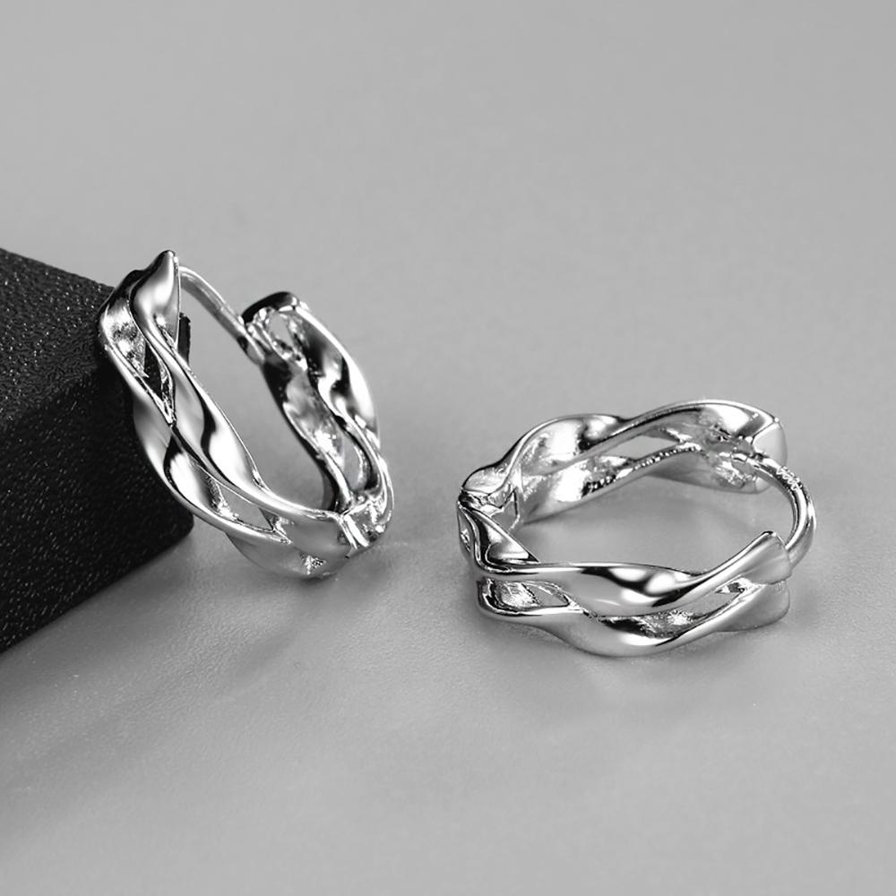 MXGOODS Bông Tai Gợn Sóng Thời Trang Hàn Quốc