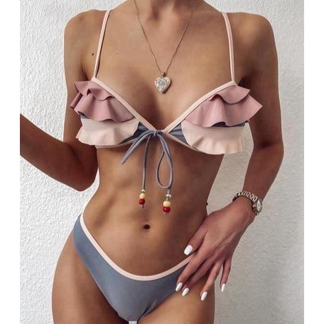 Bikini Hoa Bèo Xinh Xắn Style Nâu Tây