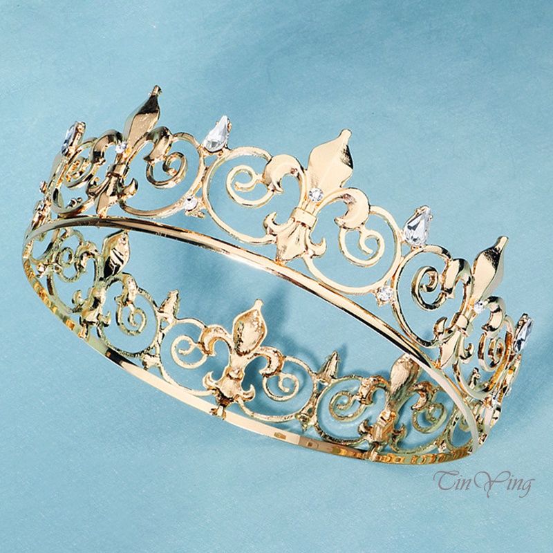 GETNOIVAS Vương miện cài tóc bằng hợp kim đính đá thiết kế sang trọng quý phái