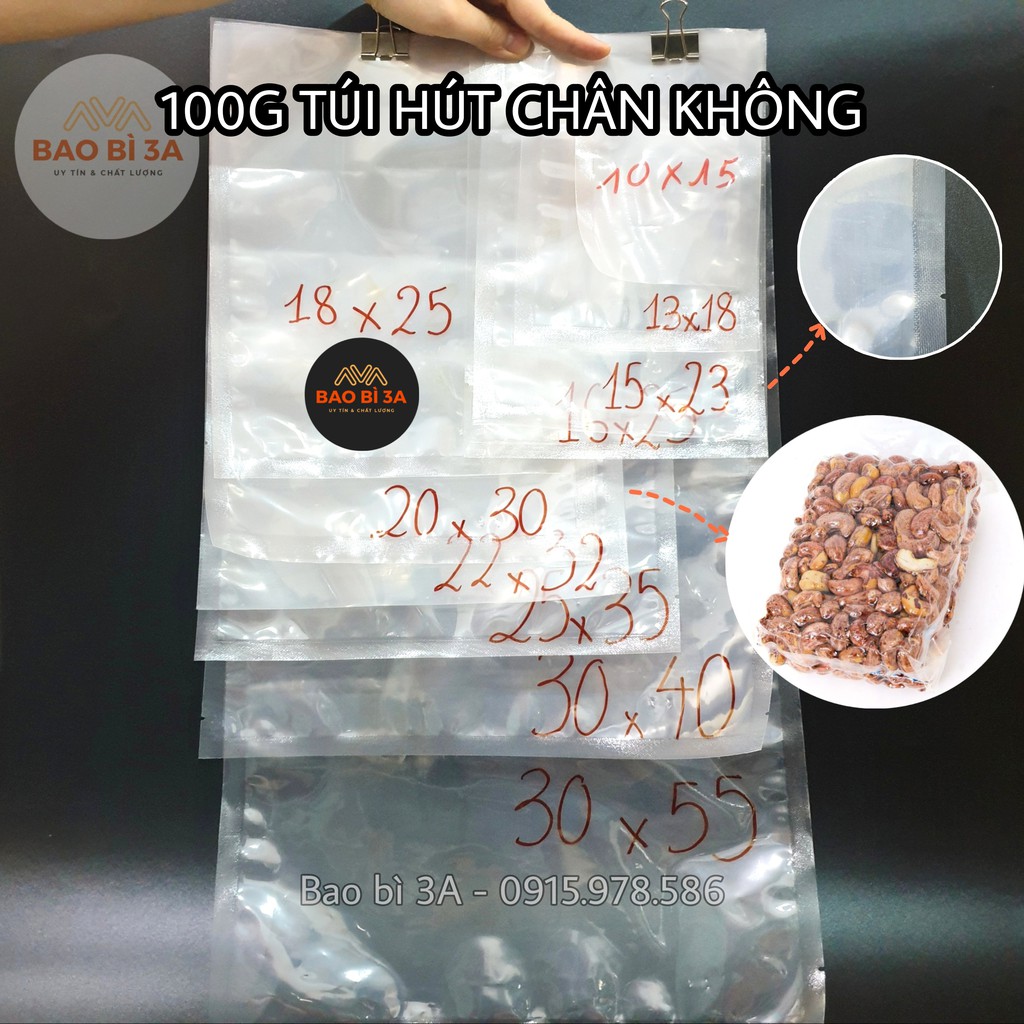 100g Túi hút chân không PA hai mặt trong | 1 LẠNG