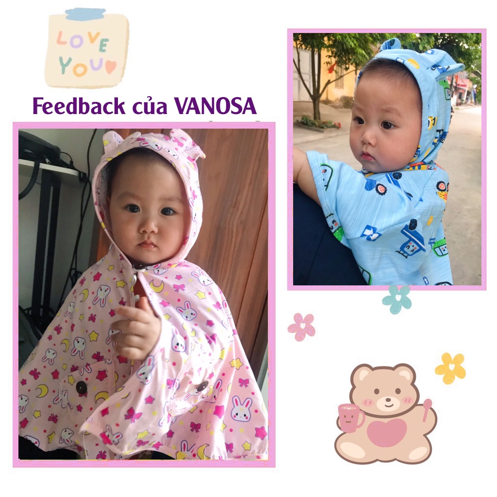 Áo choàng chống nắng cho bé TANOSA - chất liệu cotton hàn cao cấp AC10
