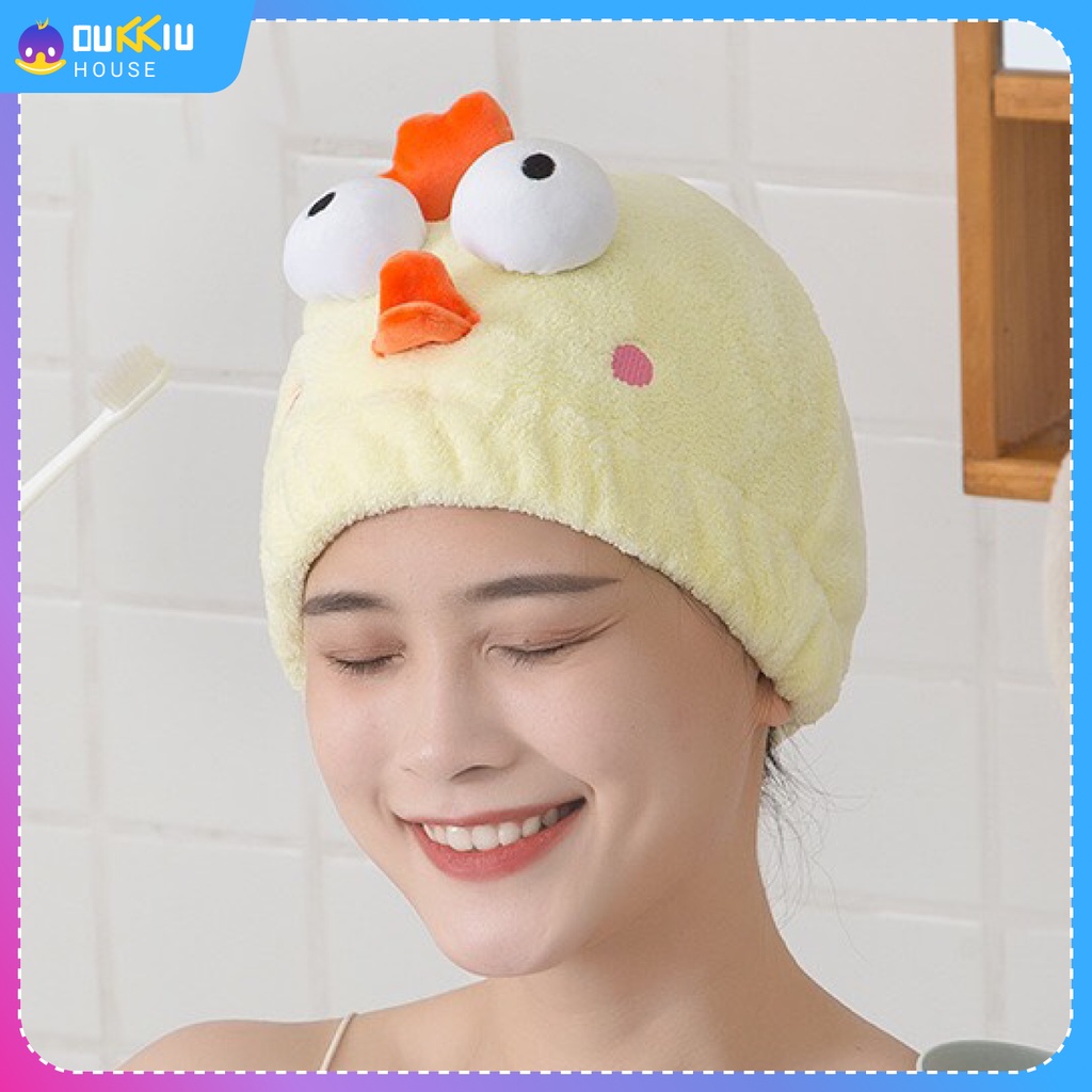 Khăn Quấn Ủ Tóc lau khô ngộ nghĩnh  lông cừu san hô/Khăn quấn ủ tóc siêu tốc, dày, siêu mềm, siêu thấm