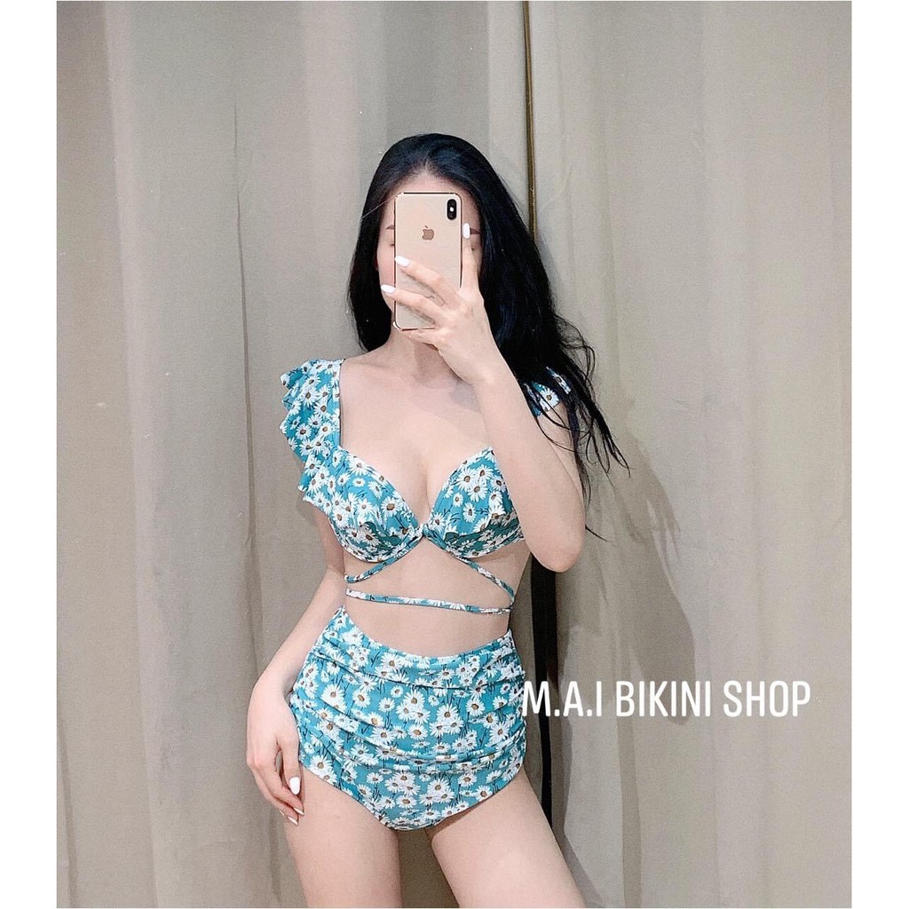 Bikini cánh tiên màu cam đất xinh xắn Đồ bơi có gọng đệm dày nâng ngực G08