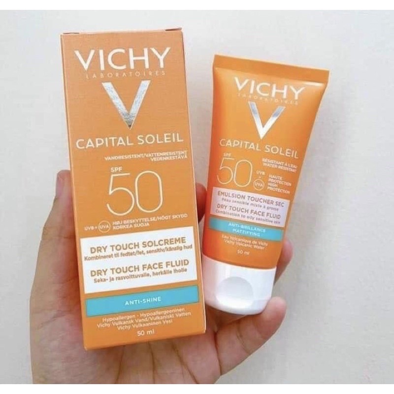 Kem Chống Nắng Vichy SPF 50 Ideal Soleil 50ml cho da dầu, mụn, nhạy cảm