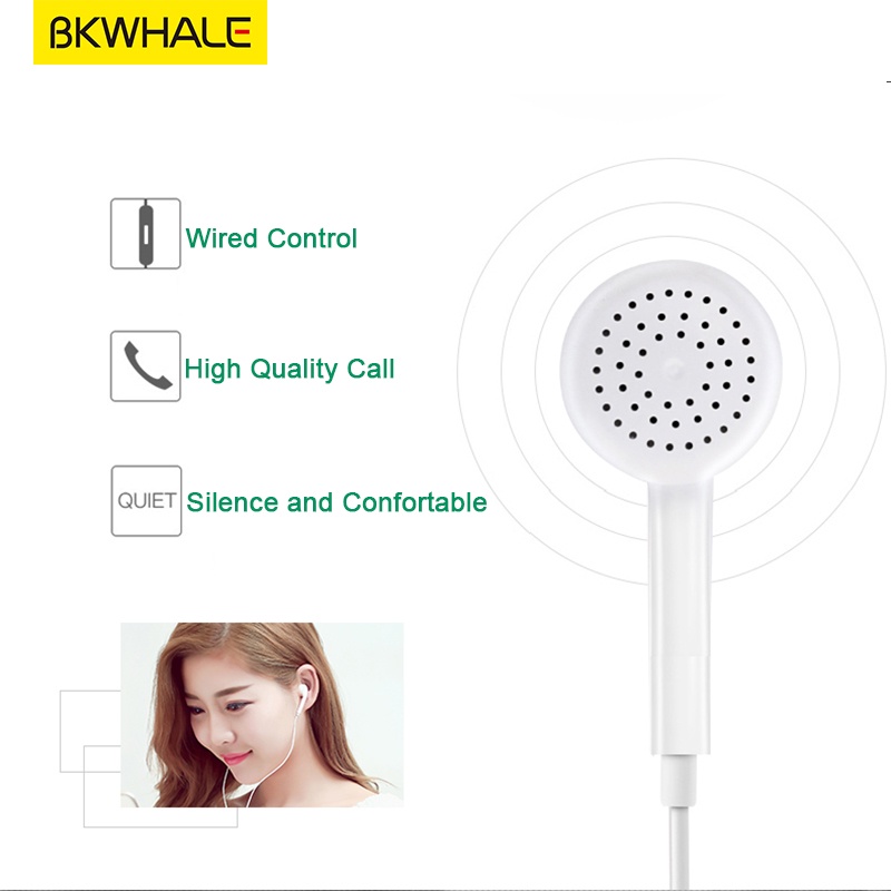 BKWHALE Tai nghe có dây 3.5mm M13 trong tai nghe nhét tai có mic