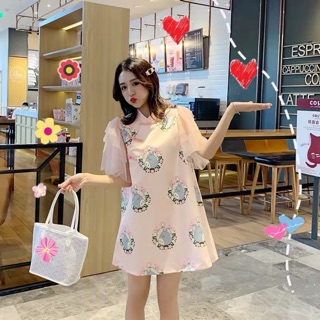 Đầm chữ A tay ren xoè