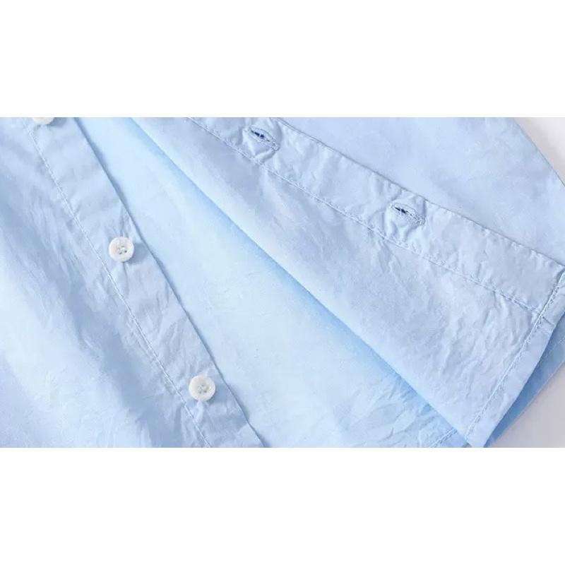 Áo sơmi cộc tay WELLKIDS, áo bé trai có cổ hoạ tiết ngộ nghĩnh (TX2443)