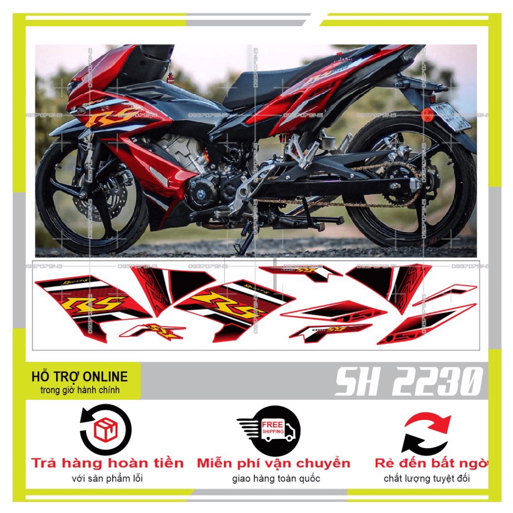 TEM RỜI WINNER X RS DÁN XE ĐỎ -- SHIN DECAL 2