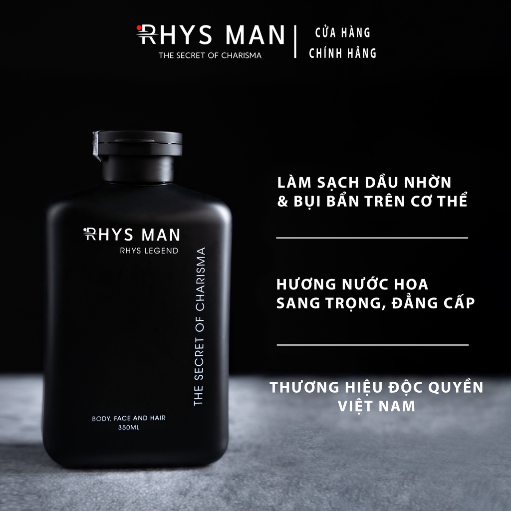 Combo sữa tắm gội nam 3 in 1 hương nước hoa 350ml & Nước hoa nam RHYS MAN 50ml - Hàng chính hãng